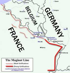 maginot line map of fortifications