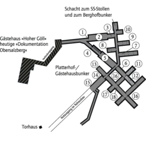 Bunker map Obersalzburg